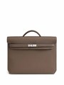 HERMES Портфель того коричневый мягкий с клапаном с замком на двух лямках ПР-1558