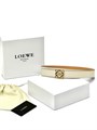 LOEWE ремень двусторонний 25 мм молочно-бежевый сьемная пряжка золото РМ-01553