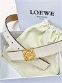 LOEWE ремень двусторонний 25 мм молочно-бежевый сьемная пряжка золото РМ-01553