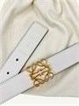 LOEWE ремень двусторонний 25 мм молочно-бежевый сьемная пряжка золото РМ-01553