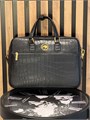 SR портфель черный крокодил с большим карманом на молнии фурнитура золото ПР-0015