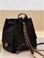 CHANEL рюкзак кожа икра черный золото РК-01034