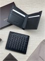 BV портмоне черное теленок с двойной строчкой по краю ПМ-1644