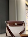 HERMES Herbag Mini 20 см текстиль бежевая серебро СК-01044