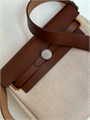 HERMES Herbag Mini 20 см текстиль бежевая серебро СК-01044