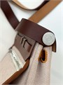 HERMES Herbag Mini 20 см текстиль бежевая серебро СК-01044