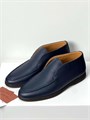 LORO PIANA лоферы высокие кожа синие с темной подошвой ОК-2460