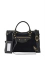 BALENCIAGA сумка Le City Medium замша и кожа черная золото СК-01655