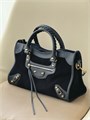 BALENCIAGA сумка Le City Medium замша и кожа черная золото СК-01655