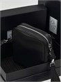 PRADA мессенджер гладкая черная кожа два отделения на замках МС-00190