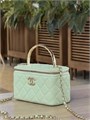 CHANEL сумка Vanity с металлической ручкой кожа икра мятная золото СК-01261