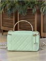 CHANEL сумка Vanity с металлической ручкой кожа икра мятная золото СК-01261