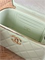 CHANEL сумка Vanity с металлической ручкой кожа икра мятная золото СК-01261