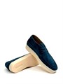 LORO PIANA ботинки со шнуровкой из синей замши с белой высокой подошвой ОК-0815