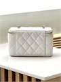 CHANEL сумка Vanity кожа икра белая средний логотип золото СК-01268
