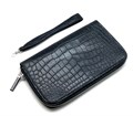 SR кошелек крокодил большой с ремешком без логотипа черный КЛ-0180