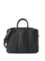 LV портфель Voyage с ремнем серая шашка маленький ПР-0393