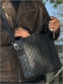 LV портфель Voyage с ремнем серая шашка маленький ПР-0393