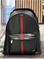 GUCCI рюкзак на молнии гладкая кожа черный с красной полосой РК-01733