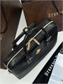 SR портфель крокодил ручки с пряжками черный фурнитура золото с плечевым ремнем ПР-1831
