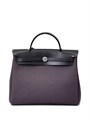 HERMES Herbag сумка 31 см серый текстиль серая кожа серебро СК-01447