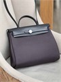 HERMES Herbag сумка 31 см серый текстиль серая кожа серебро СК-01447