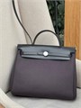 HERMES Herbag сумка 31 см серый текстиль серая кожа серебро СК-01447