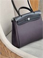 HERMES Herbag сумка 31 см серый текстиль серая кожа серебро СК-01447
