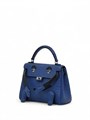 HERMES сумка MINI KELLY DOLLY 16 см синяя кожа крокодила  серебро СК-00366