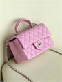 CHANEL сумка гладкая кожа с ручкой розовая золото СК-01573