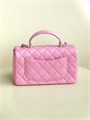 CHANEL сумка гладкая кожа с ручкой розовая золото СК-01573