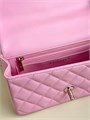CHANEL сумка гладкая кожа с ручкой розовая золото СК-01573