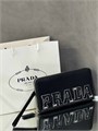 PRADA кошелек сафьяновая кожа черный, логотип из нашитых больших букв КЛ-1750