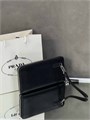 PRADA кошелек сафьяновая кожа черный, логотип из нашитых больших букв КЛ-1750