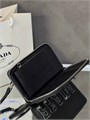 PRADA кошелек сафьяновая кожа черный, логотип из нашитых больших букв КЛ-1750