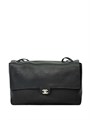 CHANEL сумка Maxi Flap 38 см кожа того черная большая серебро СК-01534