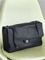 CHANEL сумка Maxi Flap 38 см кожа того черная большая серебро СК-01534