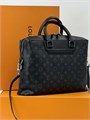 LV Портфель канва серая монограмма со вставкой из черной кожи ПР-0403