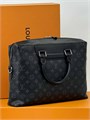 LV Портфель канва серая монограмма со вставкой из черной кожи ПР-0403