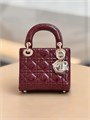 DIOR LADY сумка 17 см лаковая кожа бордовая золото СК-01159
