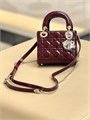 DIOR LADY сумка 17 см лаковая кожа бордовая золото СК-01159