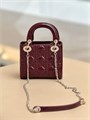 DIOR LADY сумка 17 см лаковая кожа бордовая золото СК-01159