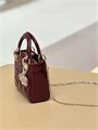 DIOR LADY сумка 17 см лаковая кожа бордовая золото СК-01159