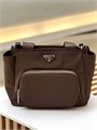 PRADA сумка нейлон карман на молнии спереди коричневая СК-01373