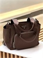 PRADA сумка нейлон карман на молнии спереди коричневая СК-01373