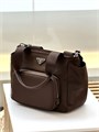 PRADA сумка нейлон карман на молнии спереди коричневая СК-01373