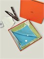 HERMES платок 90x90 см шелк зеленый ПЛ-01399