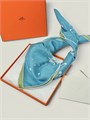 HERMES платок 90x90 см шелк зеленый ПЛ-01399