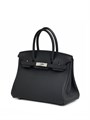 HERMES Birkin 30 см сумка черная кожа того серебро СК-00400