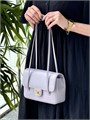 CHANEL сумка конверт средняя кожа икра фиолетовая золото СК-01472